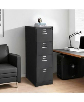4 Drawer File Cabinet with Lock, Metal Vertical Filing Storage Cabinets for Home Office, Heavy