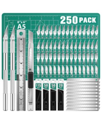 250 Exacto Craft Hobby Precision Knife Blades Set Modeling Scrapbooking 250pcs with 235 Extra Blades