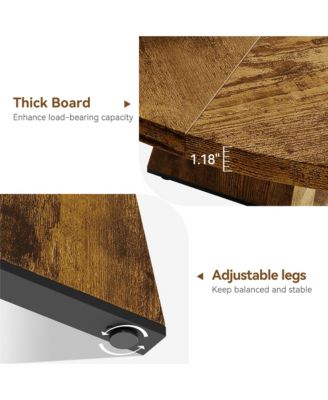 Round Dining Table, Farmhouse Table for 4-6, Mid Century Wood Table with Wide Top and Cross Base, Circle Table for Kitchen