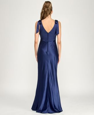 Juniors' Sleeveless Satin Maxi Dress