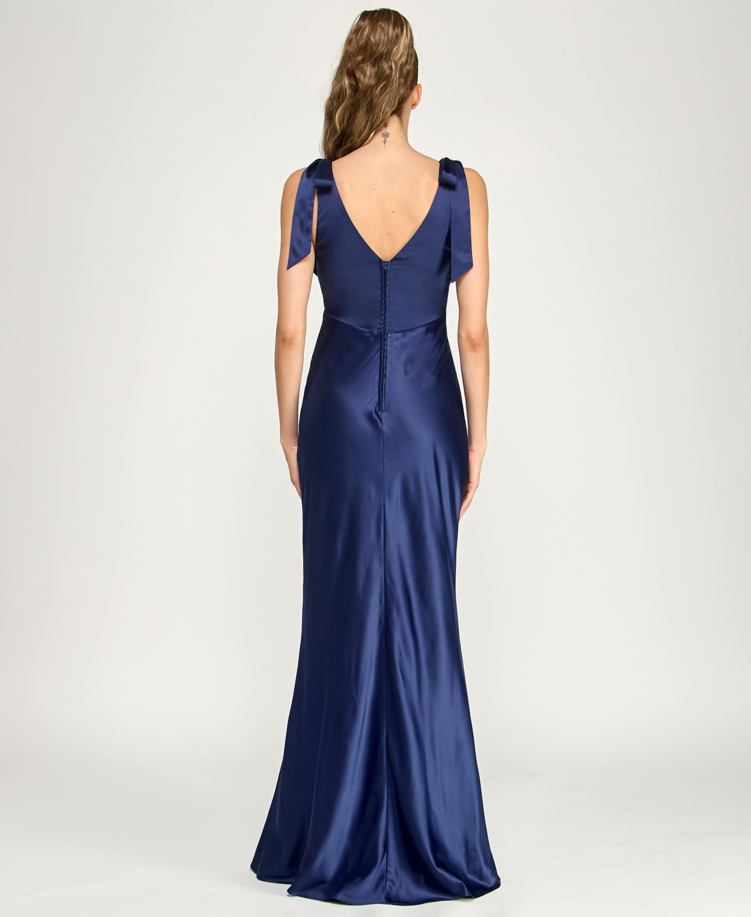 Juniors' Sleeveless Satin Maxi Dress