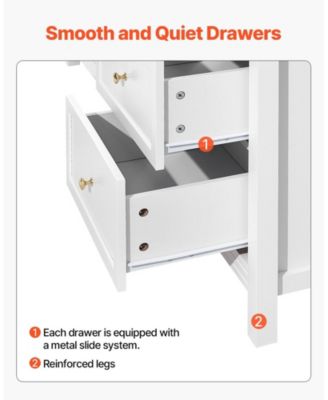 9 Drawer Dresser, Wooden Chest of Drawers with Sliding and Anti