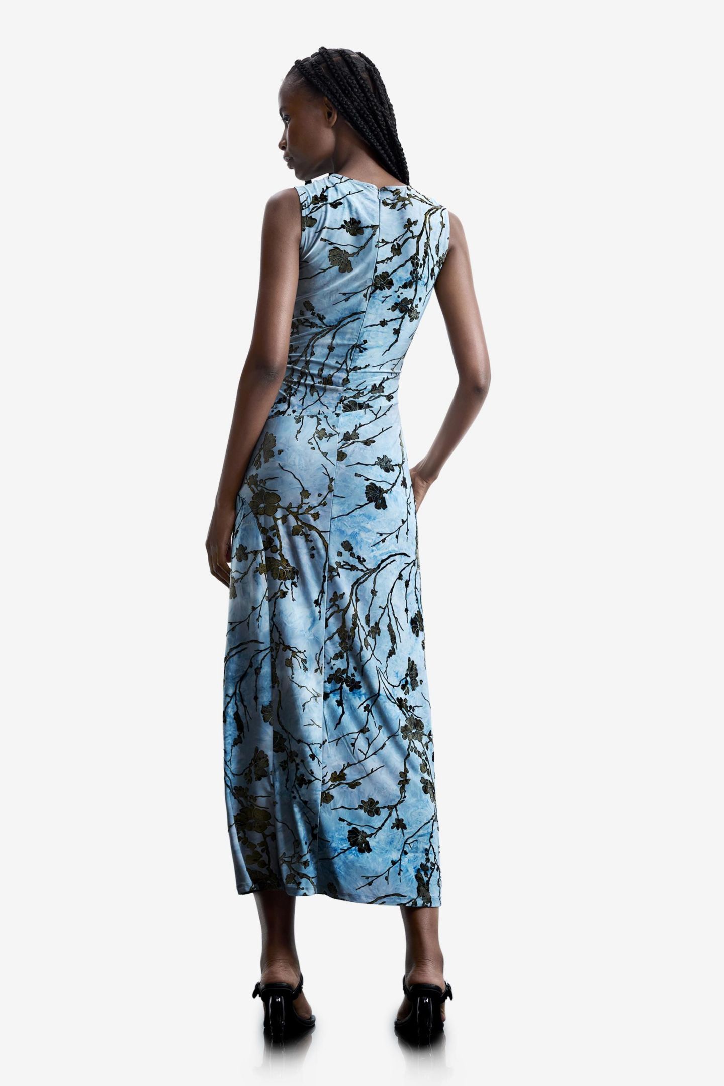 Женское платье Desigual Flocked midi, цвет: Яркий синий — фото 4