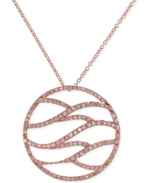 image of Effy Diamond Pendant Necklace (1/2 ct. t.w.) in 14k Rose Gold