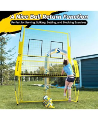 8x11 FT Professional Adjustable Volleyball Training Equipment, 3 Height Levels (6.5-8 FT) Includes Volleyball for Indoor/Outdoor Training