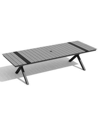 118'' All-Weather Aluminum X-shaped Outdoor Patio Dining Table