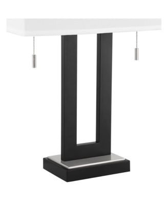 Neil 26" Rectangular Rustic Modern Table Lamps with USB Port And Pull Chain, Set of 2