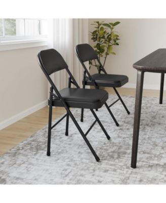 8-Pack Metal Folding Chairs, Padded Seat and Back, Heavy Duty Steel, 350 lb Stackable, Office/Event