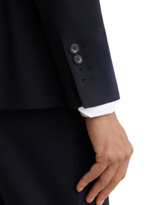 Men's Tailored-Fit Double-Breasted Textured Suit Blazer