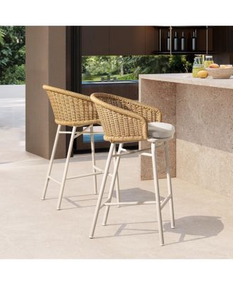Set of 2 Aluminum Outdoor 28 Bar Stool