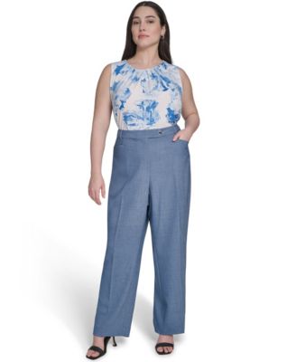 slim fit dress slacks Rafaella Plus Size Stretch Crepe Classic Fit Pants - Black main image 0
