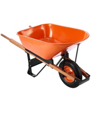 Wheelbarrow Cart, 6 Cu Ft, 330 lbs Capacity, Metal Handle, for Garden and Yard