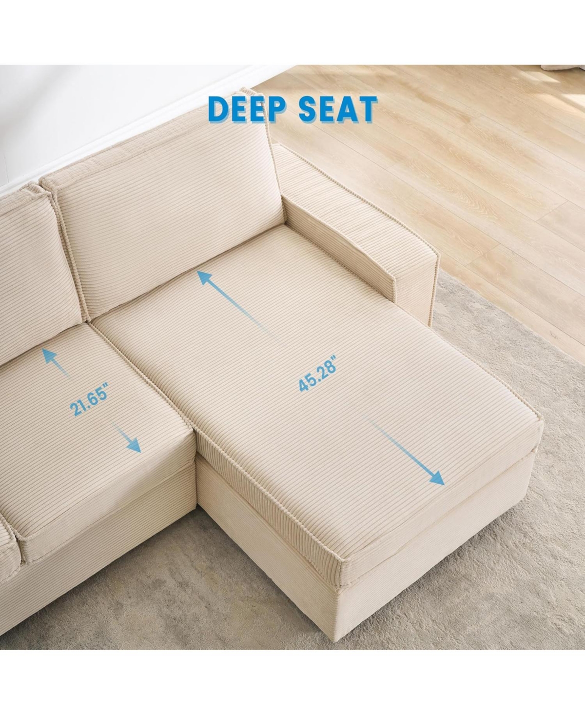 gaomon Oversized Modular Sectional Sofa, Triple Chaise Couch Sleeper Bed, Convertible Deep Seat Couch with Wide Armrests and Plush Backrest