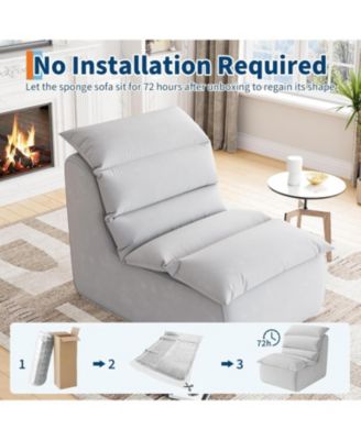 Bean Bag Chair for Adults, Fireside Lazy Sofa with Back Support, Memory Foam, Non-Slip, Living Room