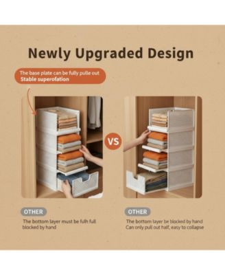 3 Pack Stackable Closet Organizers Plastic Drawers Space Saving Bins for Wardrobe Pantry Kitchen Bathroom Office