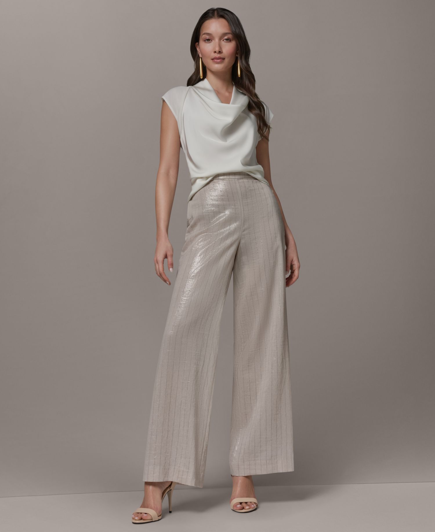 Women's Pinstripe Mid-Rise Pants