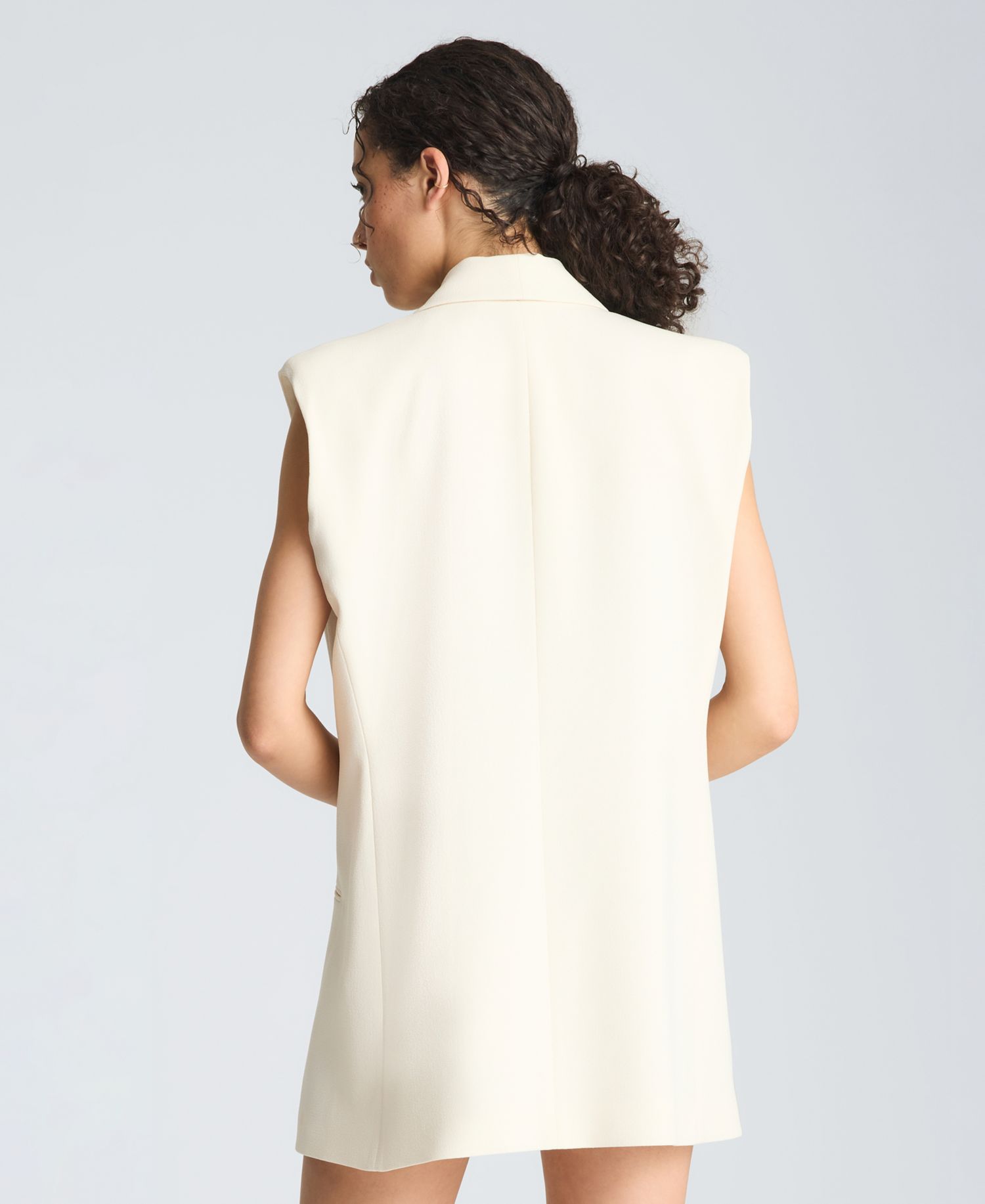 Women's Sleeveless V-Neck Blazer Mini Dress