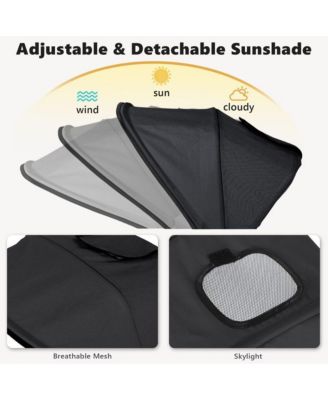 7-in-1 Folding Kids Tricycle Stroller with Adjustable Push Handle, Parent Push Toddler Trike