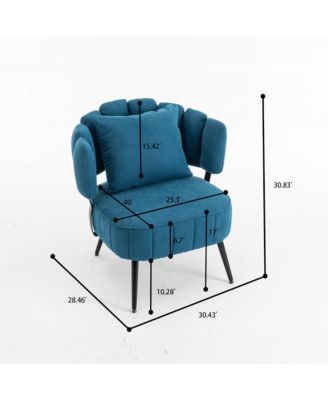 Chenille Barrel Accent Chair with Pocket Coil Cushion and Scalloped Back, Stylish Upholstered Seating for Living Room and Reading Nook