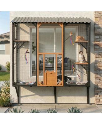 Outdoor Cat Catio Enclosure Patio House With Platforms For 1-3 Cats