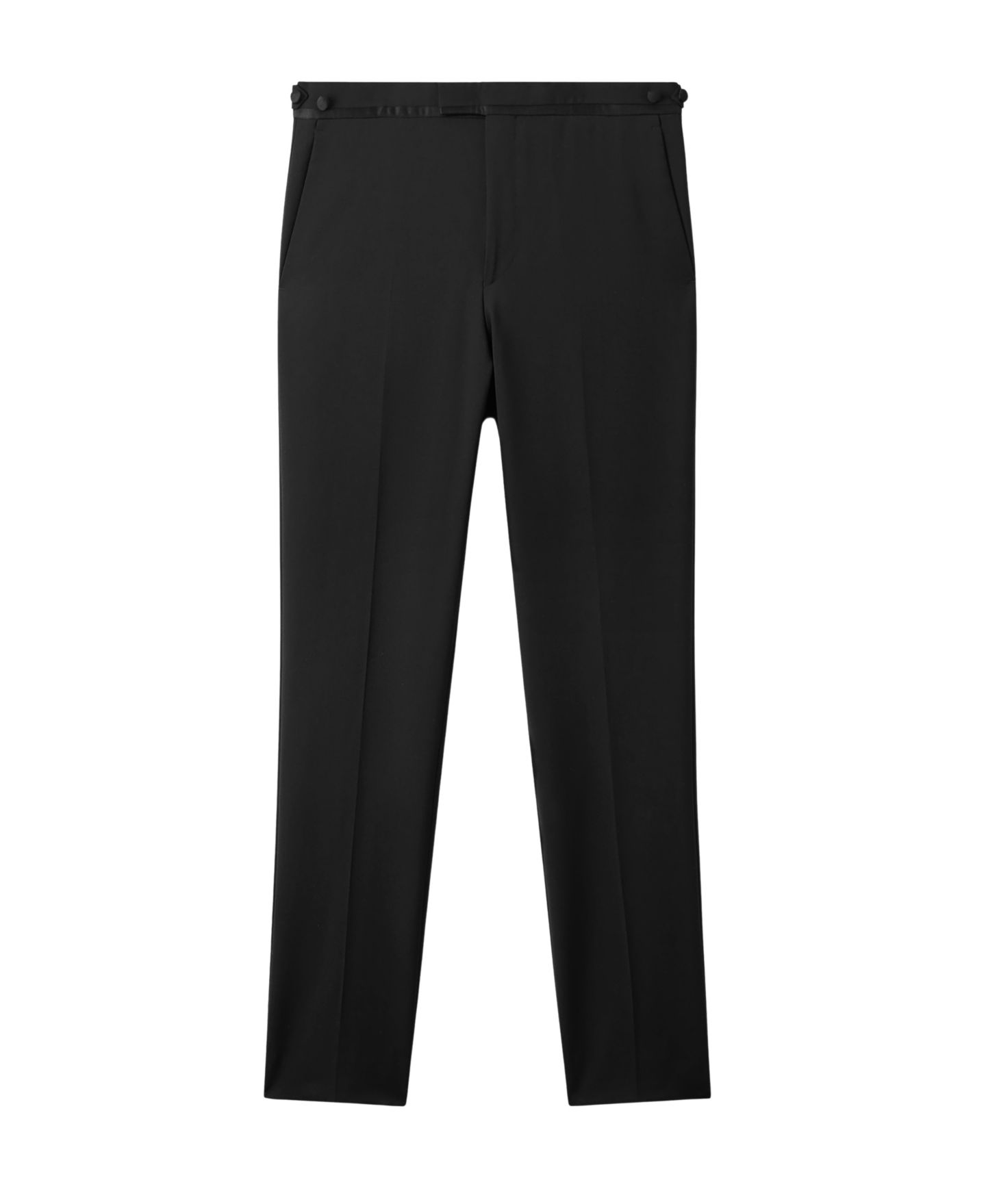 Мужские брюки REISS Poker Tailored-Fit Wool-Blend Tuxedo, цвет: Чёрный — фото 3