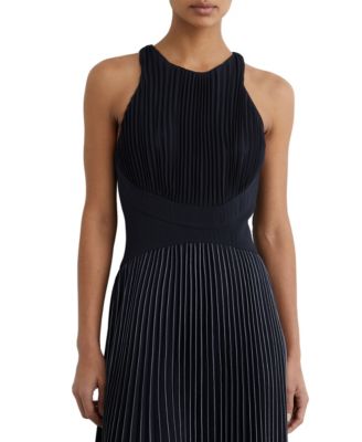 Women's Pleated Sleeveless Midi Dress