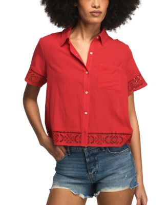 Women's Cutwork Camp Collar Shirt