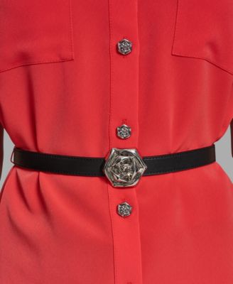 Women's Belted Short-Sleeve Top