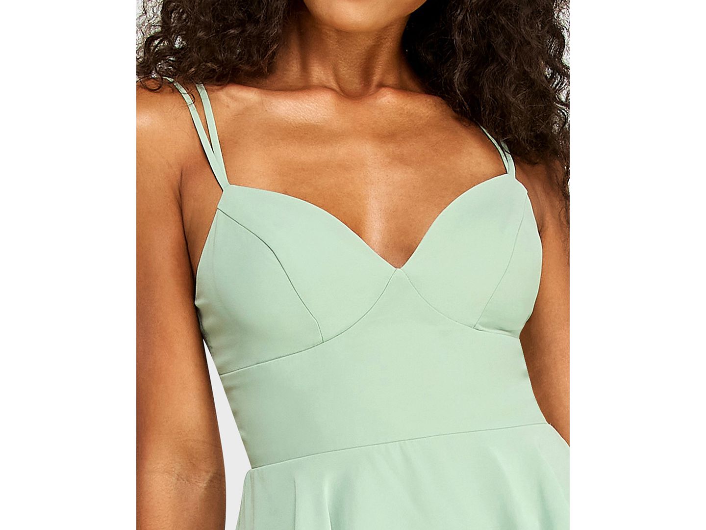 Женское платье B Darlin Juniors' V-Neck Mini, цвет: Средний зелёный — фото 3