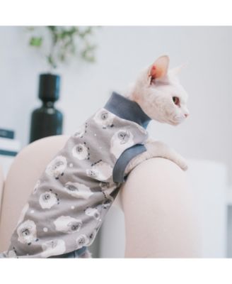 Hairless Cat Cotton T-shirts Sleeveless Round Collar Pet Clothes for Sphynx Devon Rex Small Dogs