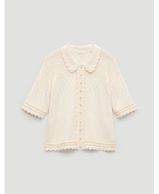 Women's Pointelle Cotton Cardigan