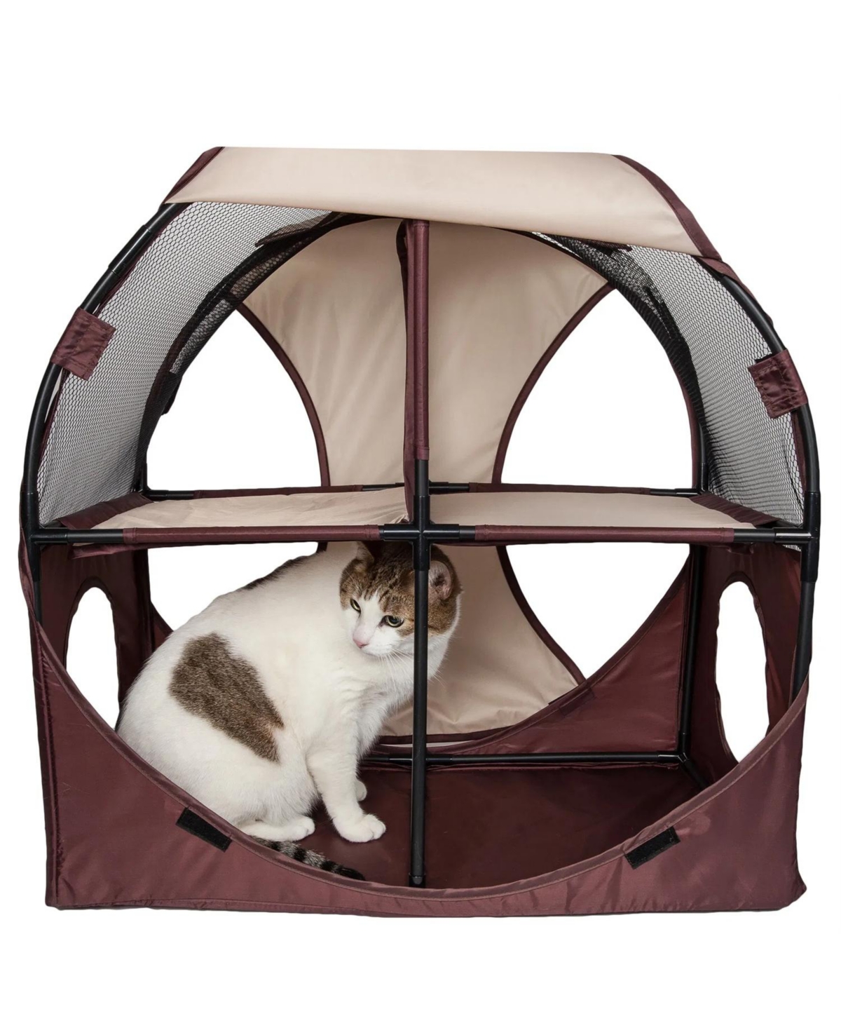 Zeus & Ruta Collapsible Cat Playpen Folding Soft Pet Obstacle Course Indoor Outdoor Travel Kitten House Bed