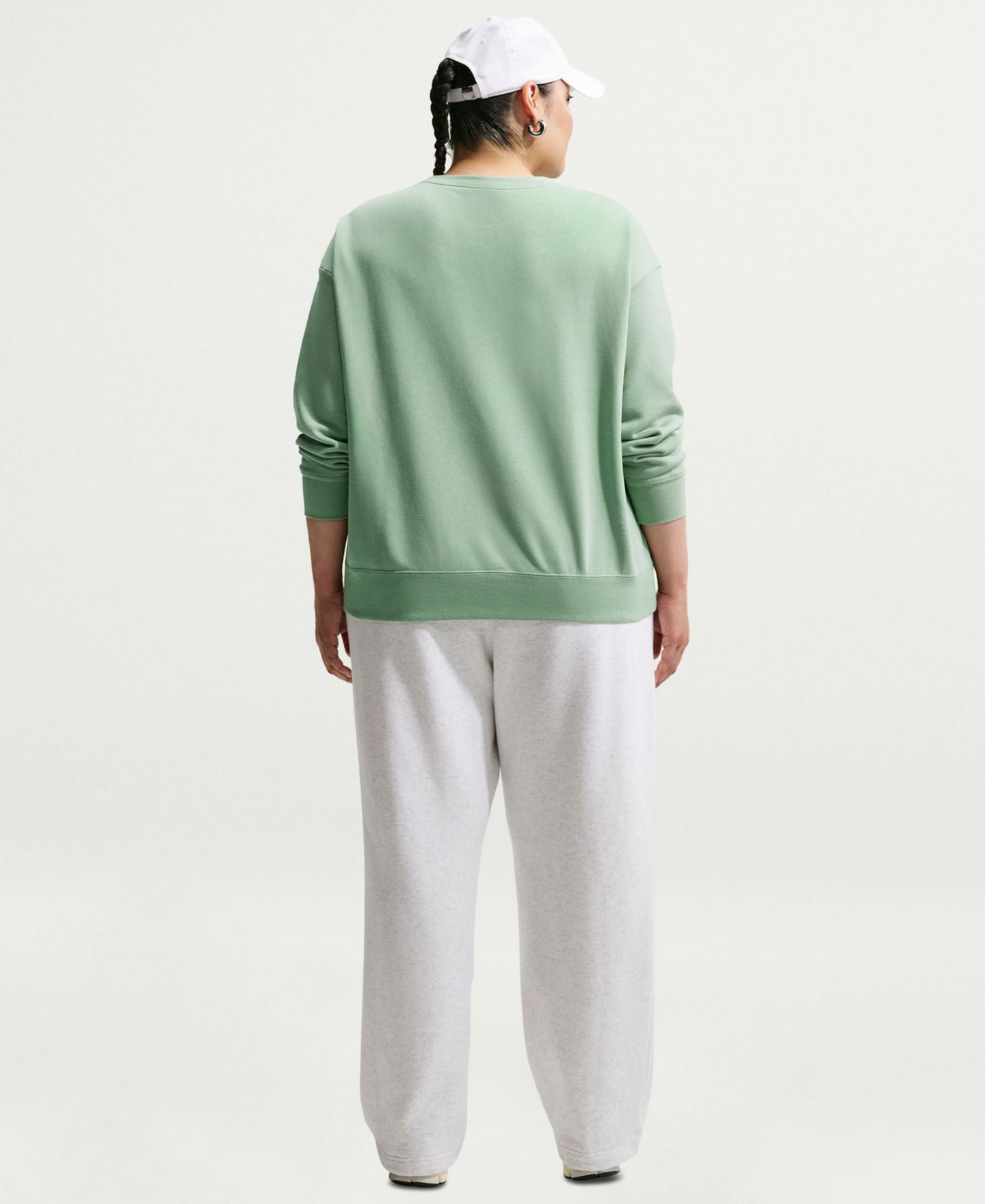 Женский свитшот Nike Plus Size Sportswear Club Fleece Loose Crewneck, цвет: Белый — фото 5