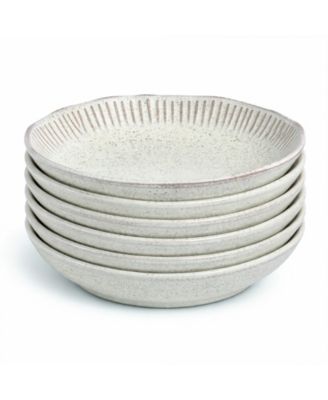Stoneware Linhas Salad Bowls, Set of 6