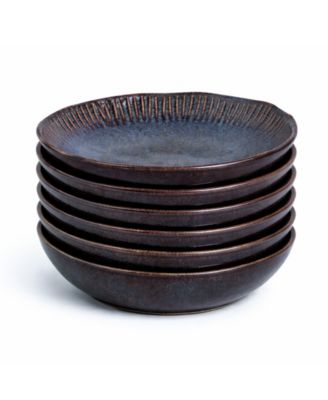 Stoneware Linhas Salad Bowls, Set of 6