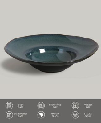 11.02" Stoneware Deep Rim Plates, Set of 4