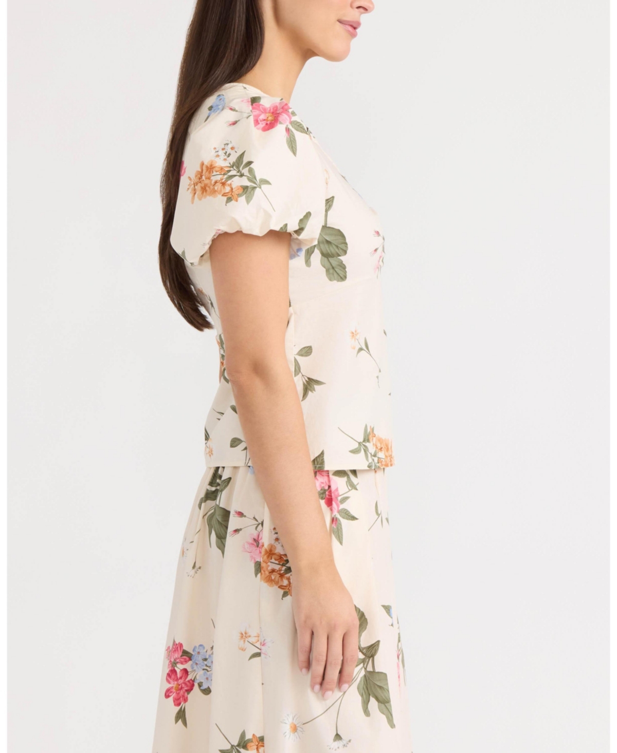 Ellen Tracy Women's Poplin Top with Balloon Sleeve