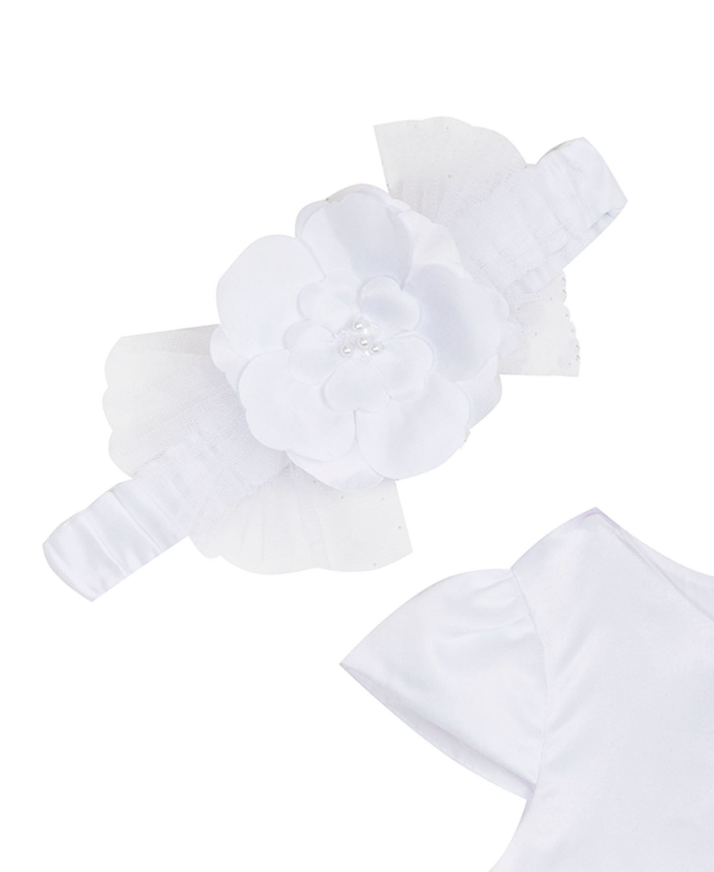 Платье Rare Editions Cap Sleeve Dress with Headband для девочек-малышей, цвет: Белый — фото 3