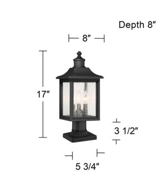 Moray Bay High Mission Outdoor Post Light Fixture Pole Porch with Pier Mount Adapter 3-Light Glass Shade