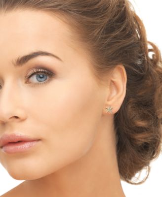 Diamond Accent (0.01  ct. t. w.) Starfish Stud Earrings