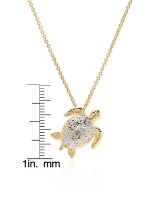 Diamond Accent (0.005  ct. t. w.) Turtle Pendant Necklace