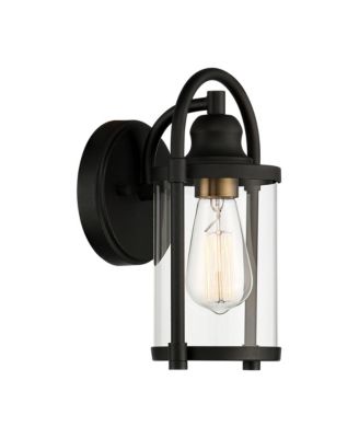 Avani Modern Outdoor Wall Light Fixtures Set of 2 Black Metal 10 1/4" Clear Glass for Post Exterior Barn Deck House Porch Yard Patio