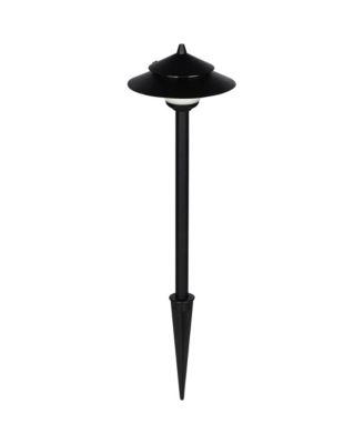 Pagoda 15" High Modern Outdoor Landscape Path Light Porch House Exterior Low Voltage LED Bulb Aluminum