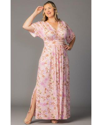 Plus Size Vienna Kimono Sleeve Long Maxi Dress