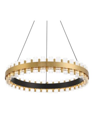 Possini Euro Messina 28" Wide Gold and Matte Black LED Ring Chandelier