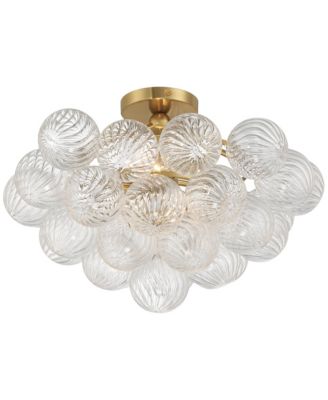 Possini Euro Albaro 18 1/2"W Soft Gold and Glass 2-Light Ceiling Light