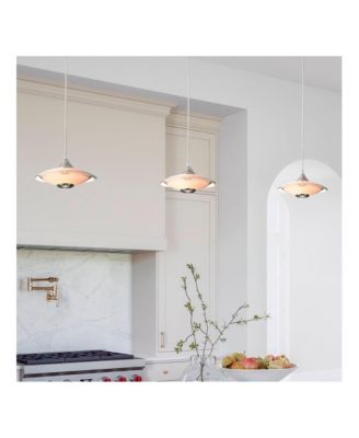 Possini Euro Saucer 8"W Nickel and Glass LED Mini Pendant Set of 3