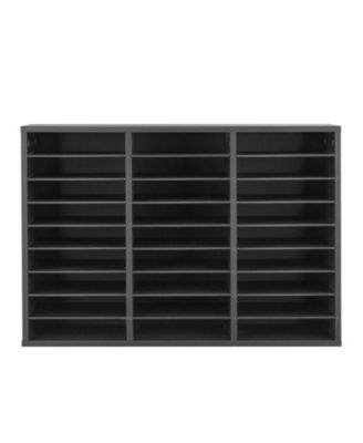 Literature Organizer, 27 Compartments Office Mailbox with Removable Shelves, Wooden Mailbox Sorter Particle Board Office Home Classroom Storage