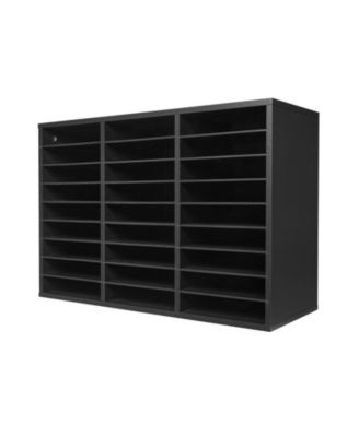 Literature Organizer, 27 Compartments Office Mailbox with Removable Shelves, Wooden Mailbox Sorter Particle Board Office Home Classroom Storage