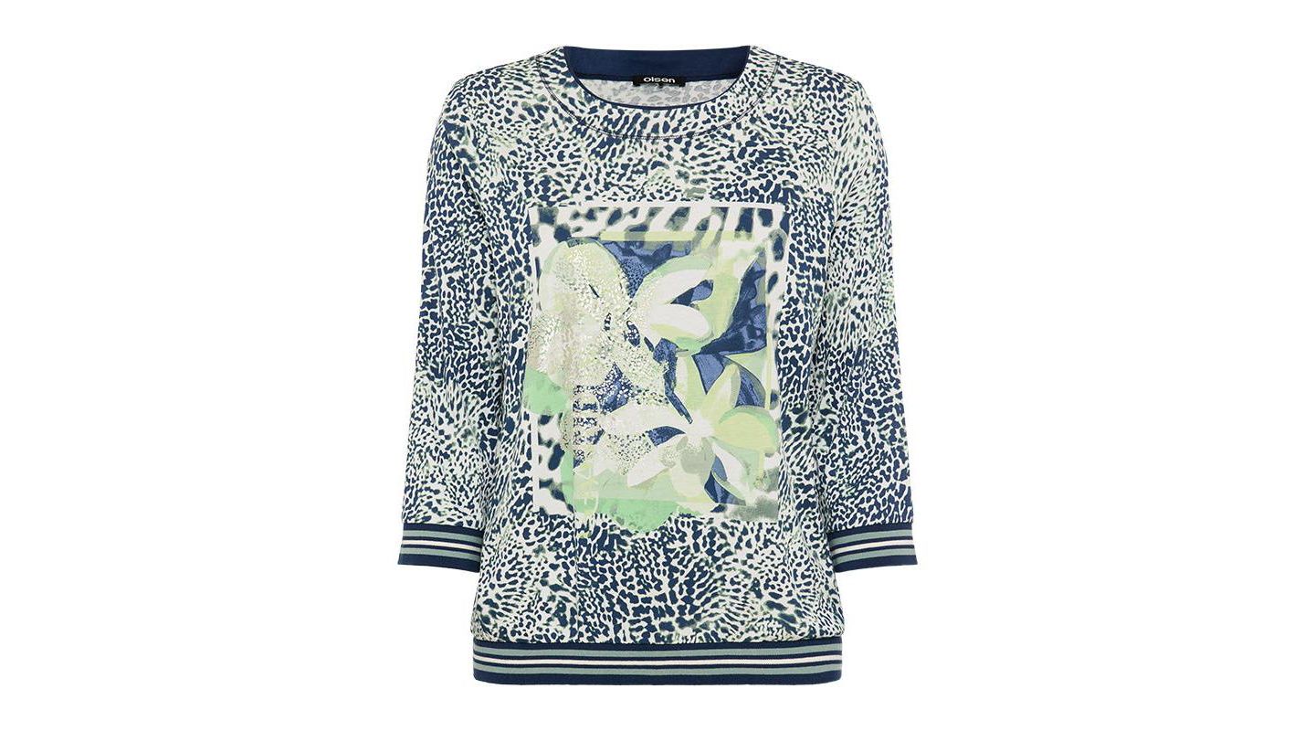 Женская футболка Olsen Animal Placement Print, цвет: Насыщенный тёмно-синий — фото 3